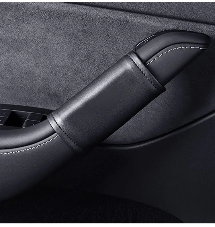 Heenvn 4-teiliger Innentürgriff-Schutz für Tesla Model 3/Y, Model 3 Highland, Model Y Juniper 2026 2025, PU-Lederhülle – Detail 10
