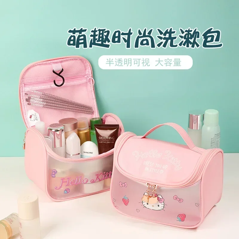 ハローキティのかわいい化粧品バッグ,女性用収納ボックス,トイレタリー,化粧ポーチ,財布オーガナイザー,ジッパー