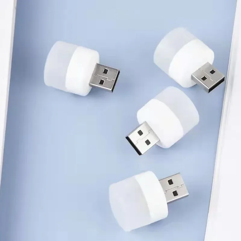 1pc Mini wtyczka USB nocna ochrona oczu lampka do czytania komputera zasilanie mobilne świecące w ciemności LED lampka nocna ładowania