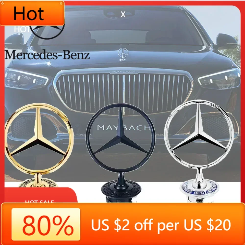 

Горячий металлический значок на капоте автомобиля, передний хромированный логотип, маркировка на капот для Mercedes Benz C E S Class W204 W205 W212 W213 W211 W220, автомобильная наклейка