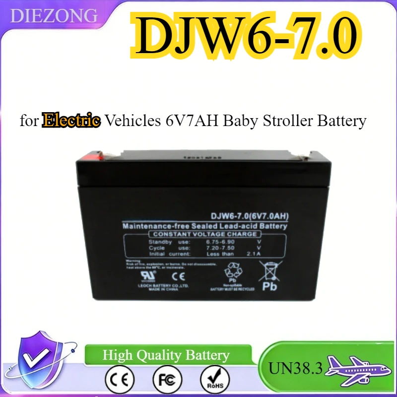 

Аккумулятор DJW6-7 6В 7.0Ач необслуживаемый для электромобилей, аккумулятор 6В7Ач для детских колясок