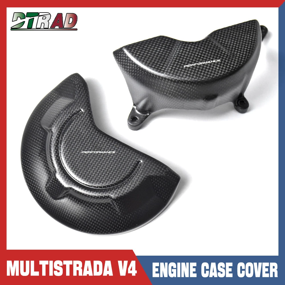 For DUCATI Multistrada V4/V4S/Pikes Peak/Rally/Sport Carbon Fiber Left Alternator Cover & Right Clutch Cover Motorcycle Fairings