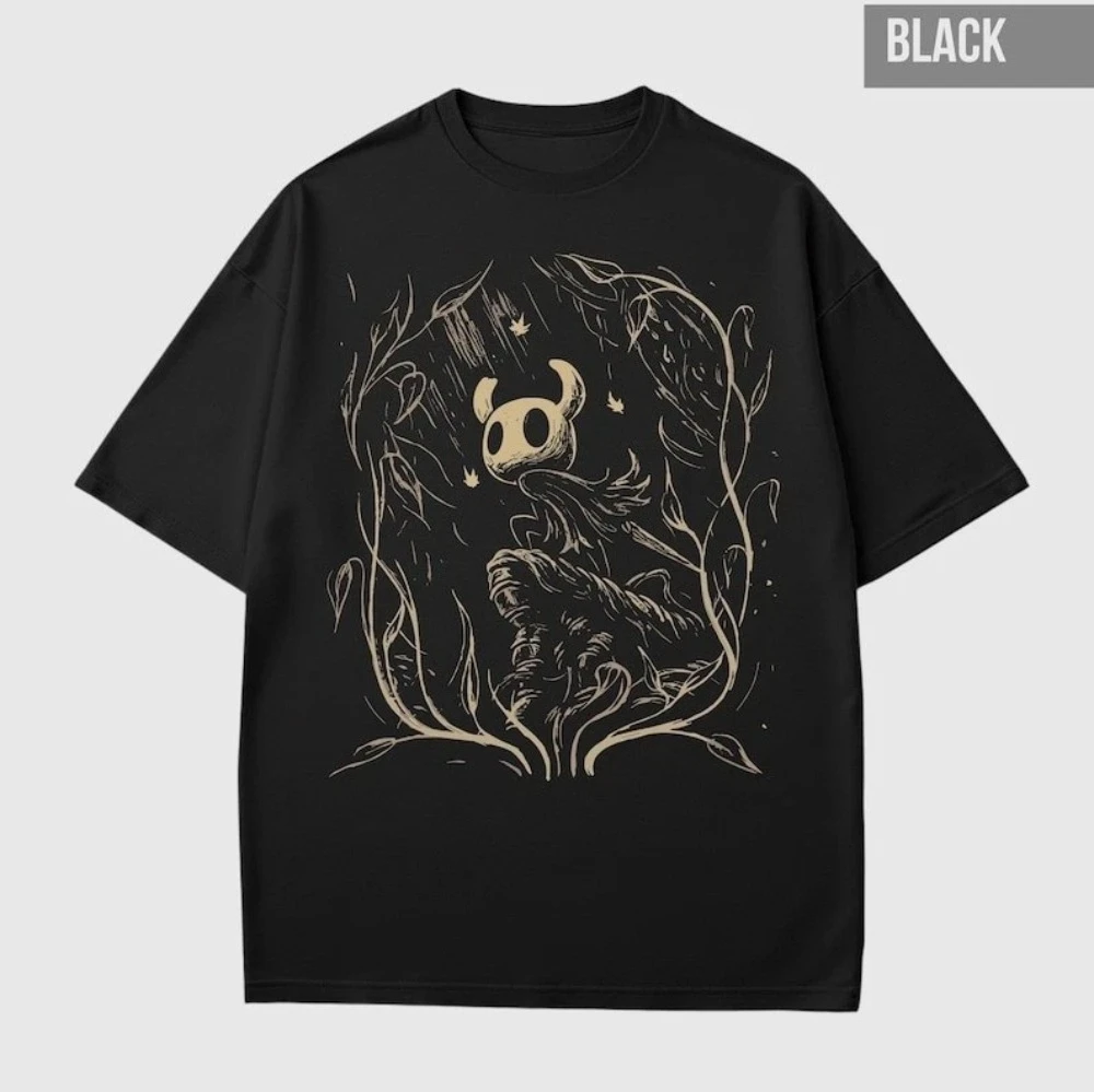 Retro Hollow Knight Vintage Tshirt for Gamers Retro Indie Games Graphic Short Sleeve Women's T-shirts for All-Season Unisex
