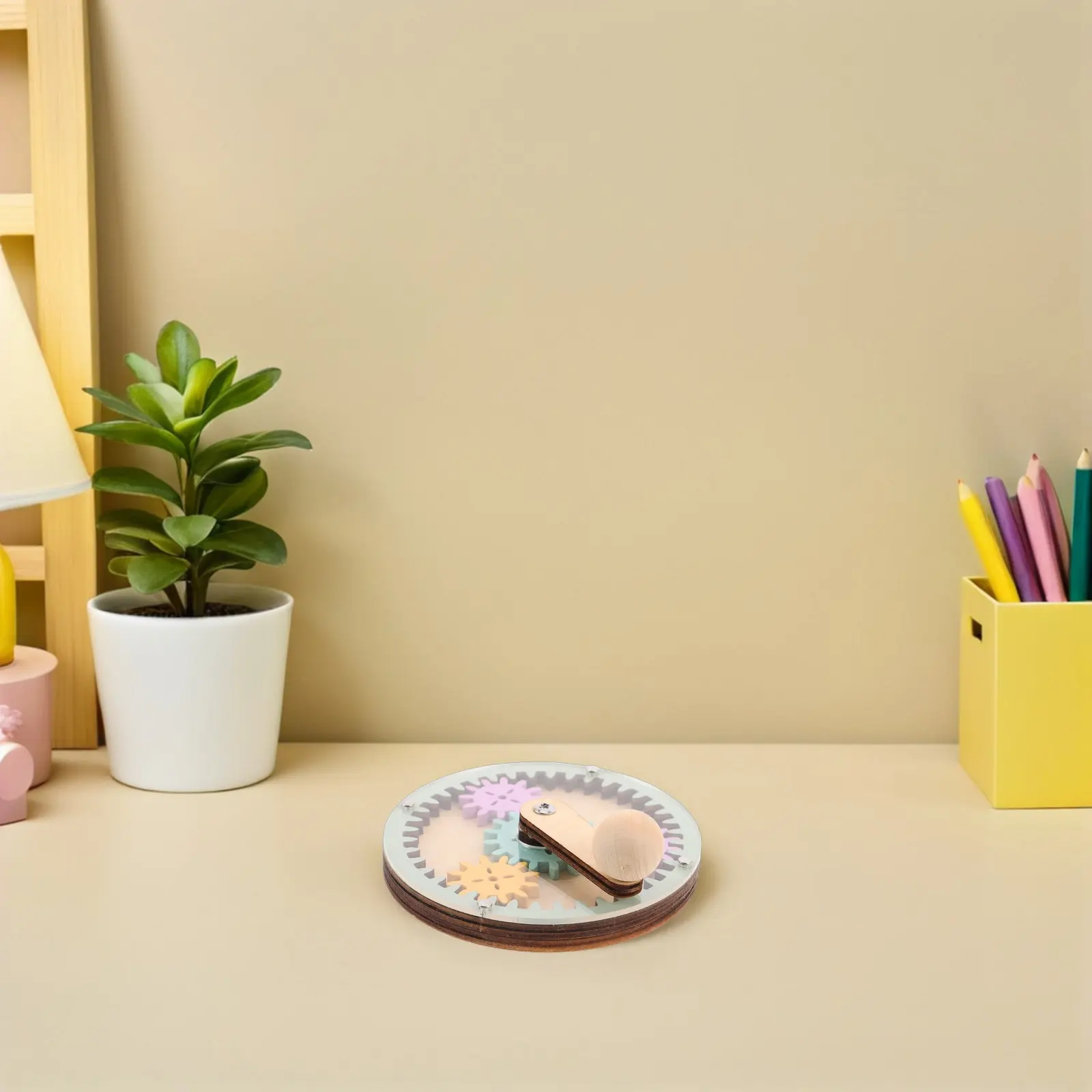Montessori Wooden Busy Board DIY Accessories Hand Crank Gear Assembly for Early Childhood Learning Sensory Motor Skills