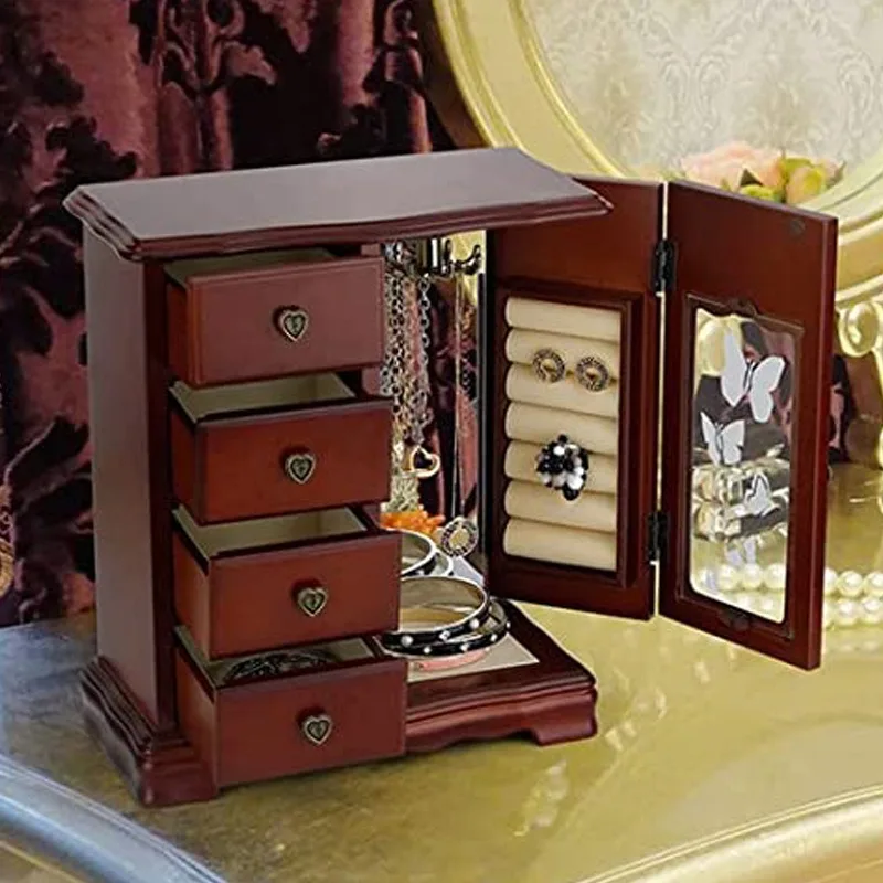mahogany jewelry box, solid wood storage box