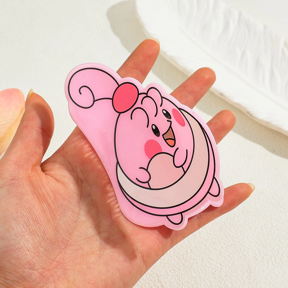 Cute Pink Smiling Cartoon Creature Acrylic Hair Claw Clip Sweet Kawaii Style Hair Grab Barrette Women Girls Hair Accessories