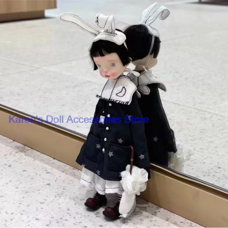 5pcs coat+ collar +Rabbit Ear Headwear + White half skirt +socks for Blythe/landoudou(Fit for Lulu,ymy24,Ob22,24,26,zone, Jenny)