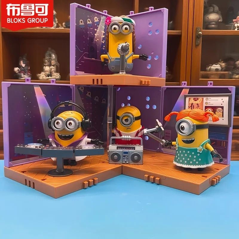 

Blokees Minion Party Celebration Series Assemble Model Figure Stuart Phil Kevin Carl Toy Free Combination Trendy Toy Gifts