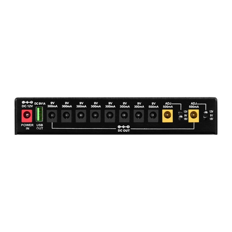 ISO-10 POWER Guitar Effect Pedal Power Supply 10 Isolated DC Outputs/ 5V USB Output for 9V 12V 18V Guitar Accessories EU-A69M