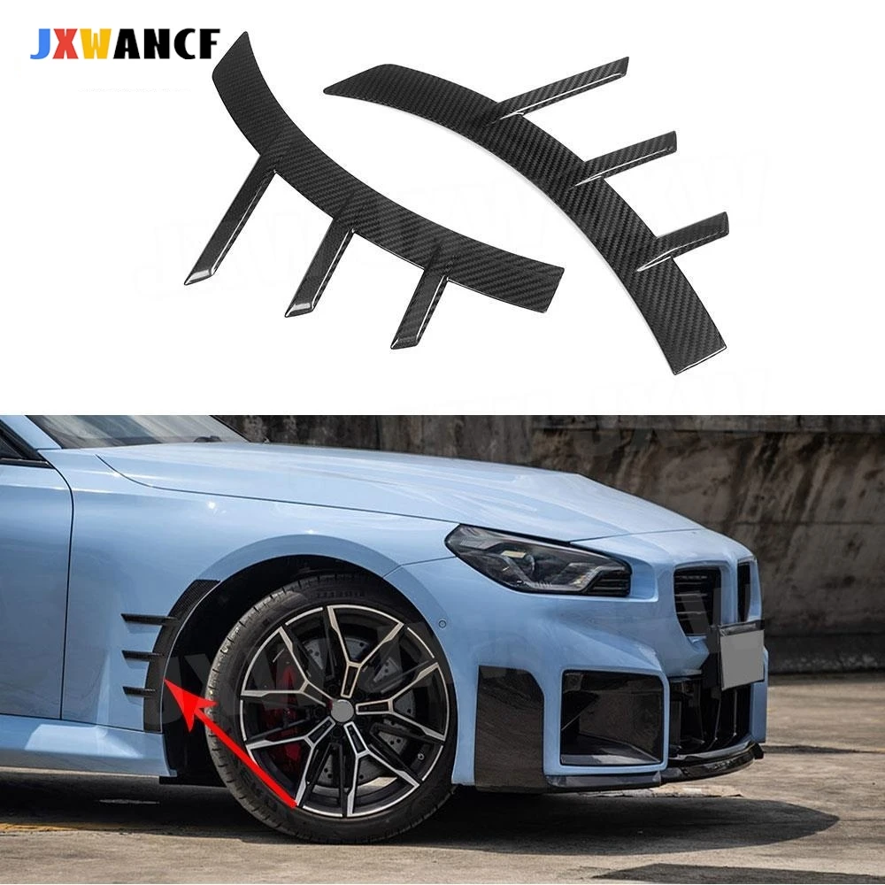 

JXWANCF 2PCS Carbon Fiber Front Bumper Wheel Eyebrows Vent Fender Spoiler Trims For BMW M2 G87 2023+ 2-Door FRP MP Style Car