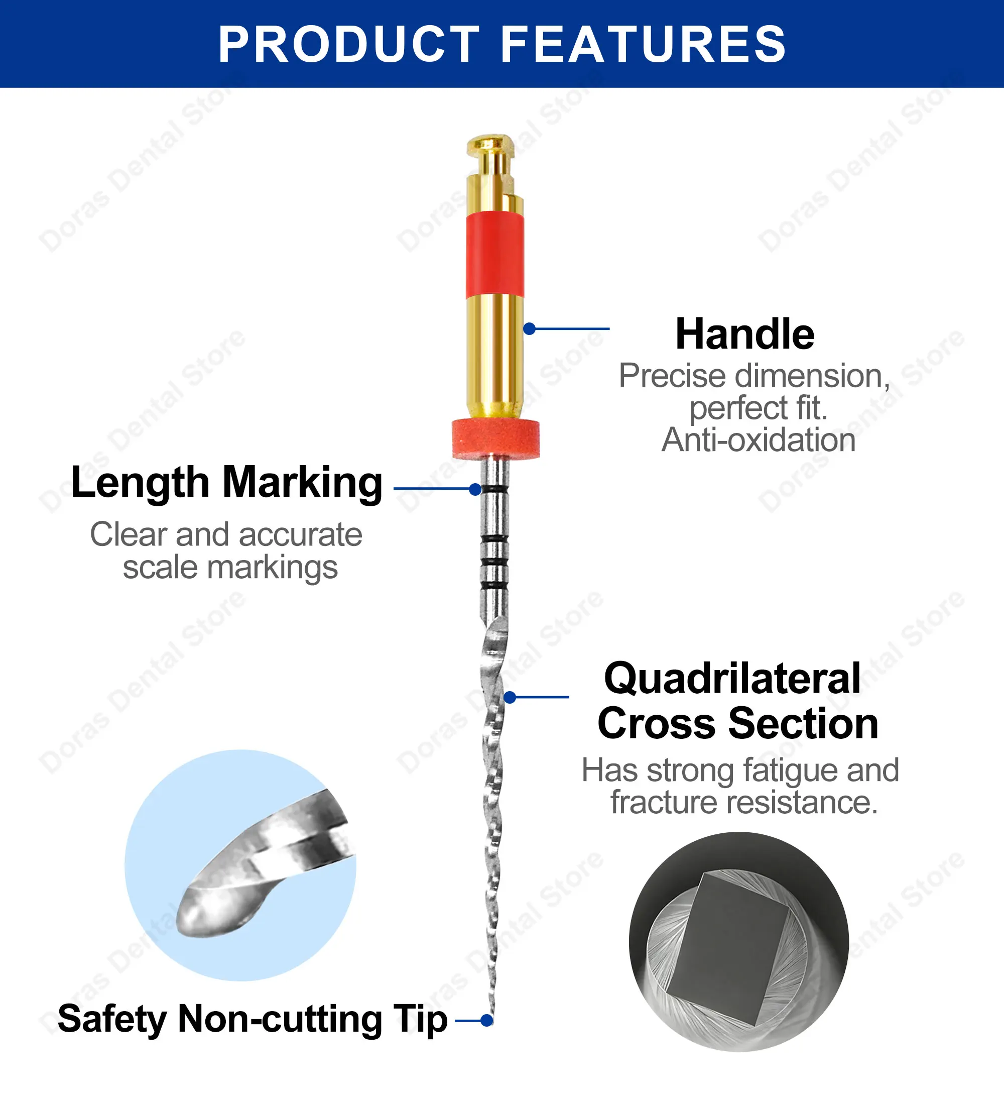 Dental Reciprocating rotary Blue files Endo NiTi Files W-ONE Endodontic Files for W-One Files Treatment Dentistry