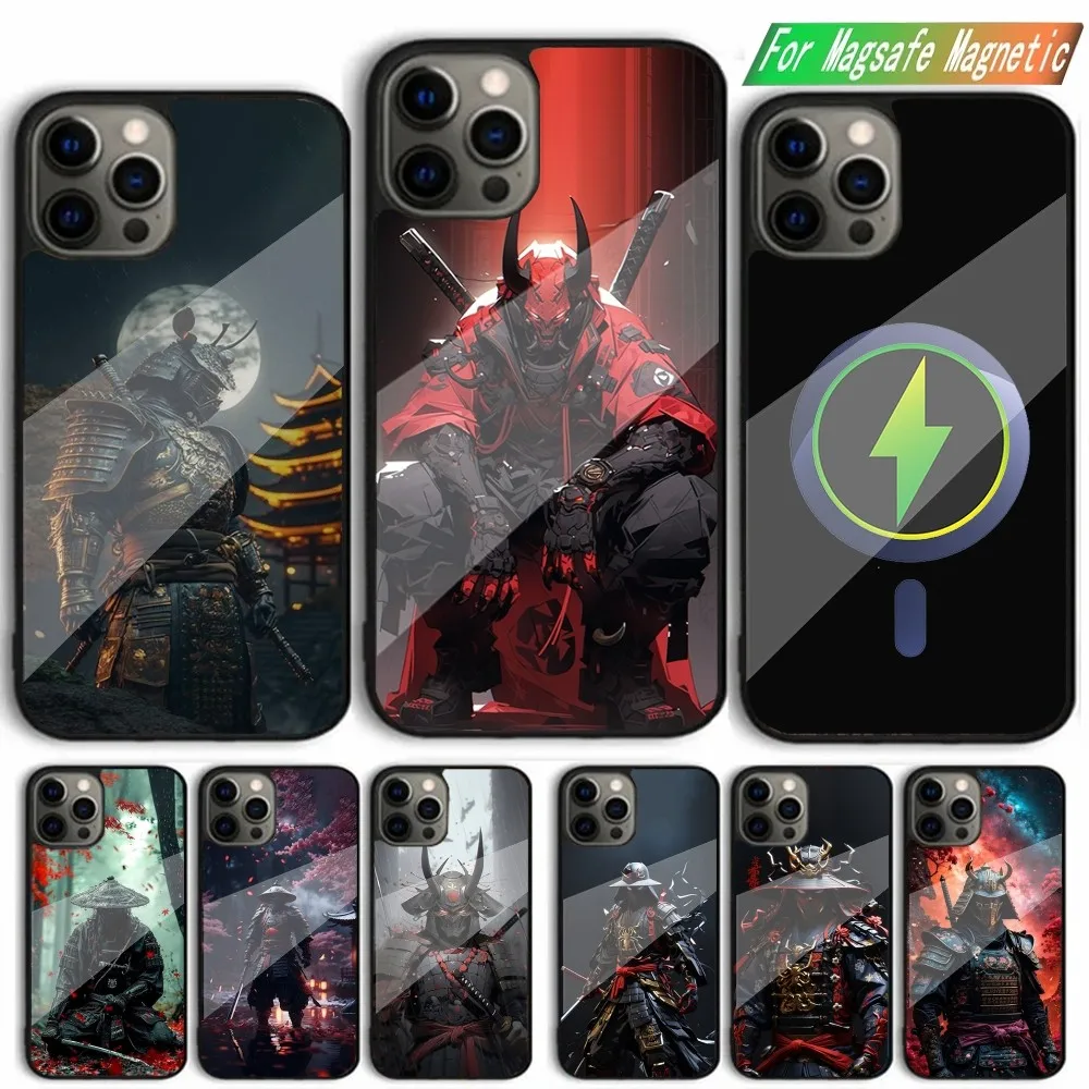 S-Samurai Japan G-Ghost Art Phone Case For iPhone 15,14,13,12,11,Plus,Pro,Max Mini Magsafe Magnetic Wireless Charging