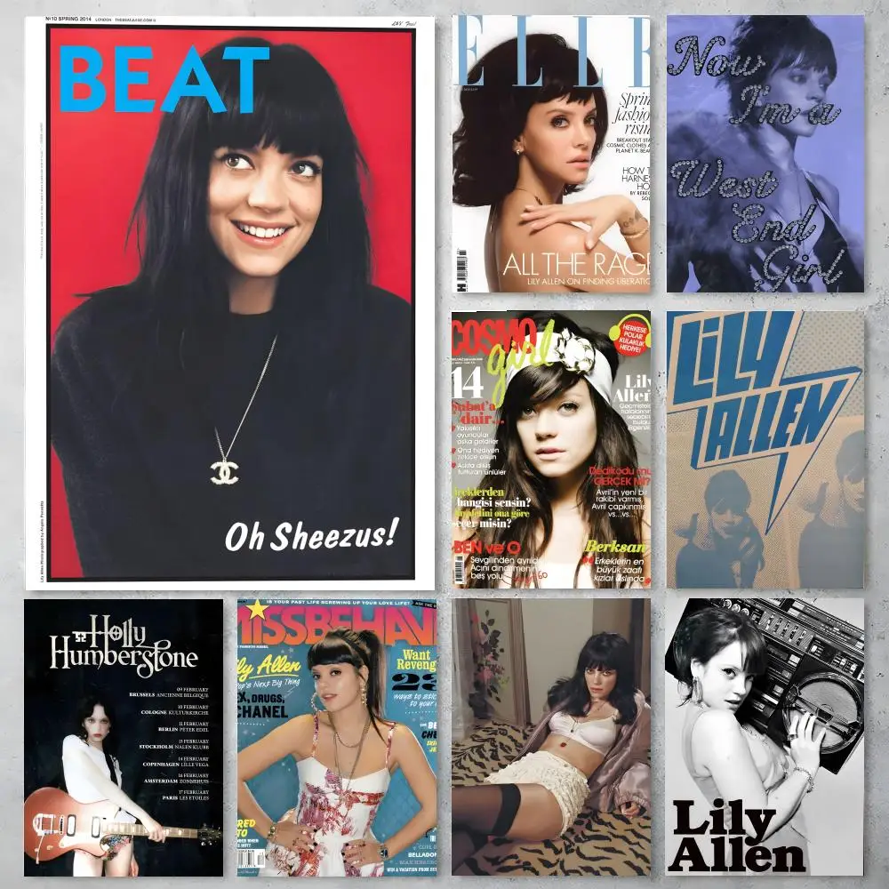 L-Lily Allen Poster Self-adhesive Art Waterproof Paper Sticker Coffee House Bar Room Wall Decor