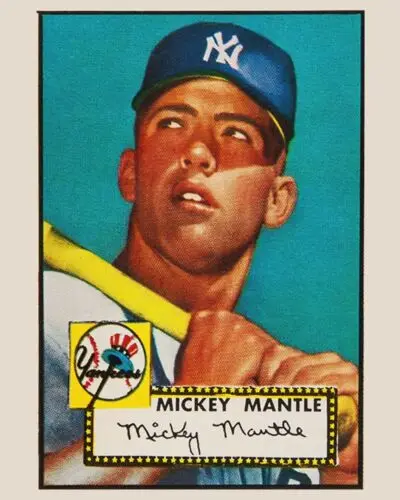 Placa de metal vintage Mantle Legend com jogador de beisebol, 12x18, arte em alumínio.