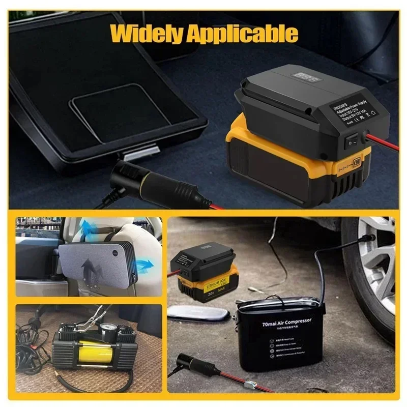 Power Tool Adapter Cigarette Lighter Voltage Regulator DW20APS 20V To 5-13V Step Down Converter for DeWalt 20V Li-ion Battery