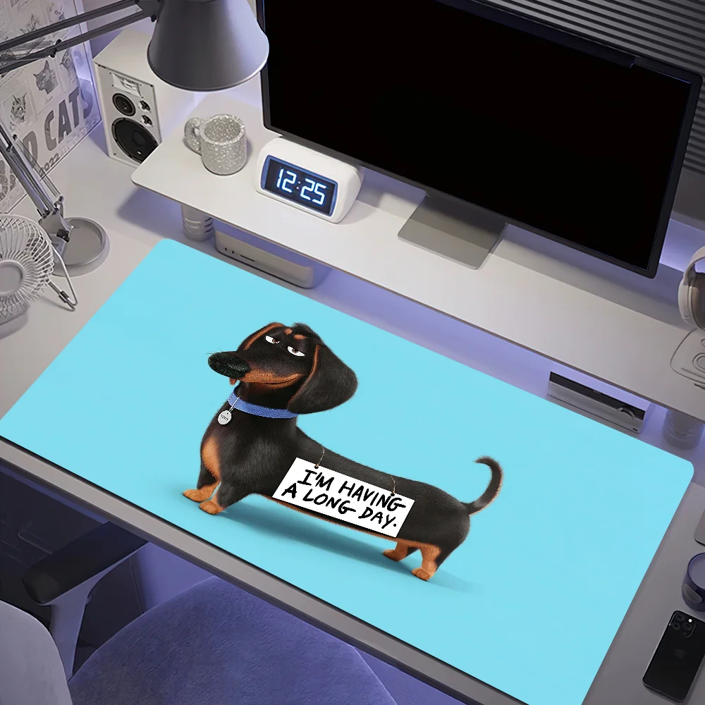 D-Dachshund Dog Cartoons Mouse Pad Desk Mat Large Non-slip Anti-fray Keyboard Ergonomic Office Rubber PC Home Custom