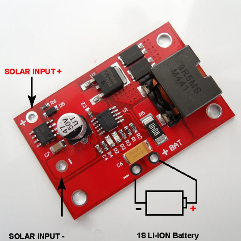 BMS 1S MPPT Solar Panel Controller 3.7V 4.2V 18650 Lithium Li-ion Battery Charge Module CN3791/CN3722 6V 9V 12V