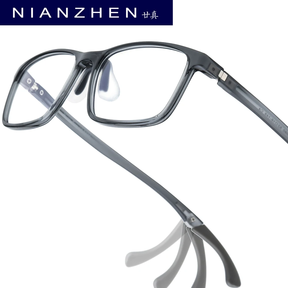 

NIANZHEN TR90, детские оправы для очков, квадратные очки, сверхлегкие детские очки, молодежные спортивные противоскользящие регулируемые очки 60080