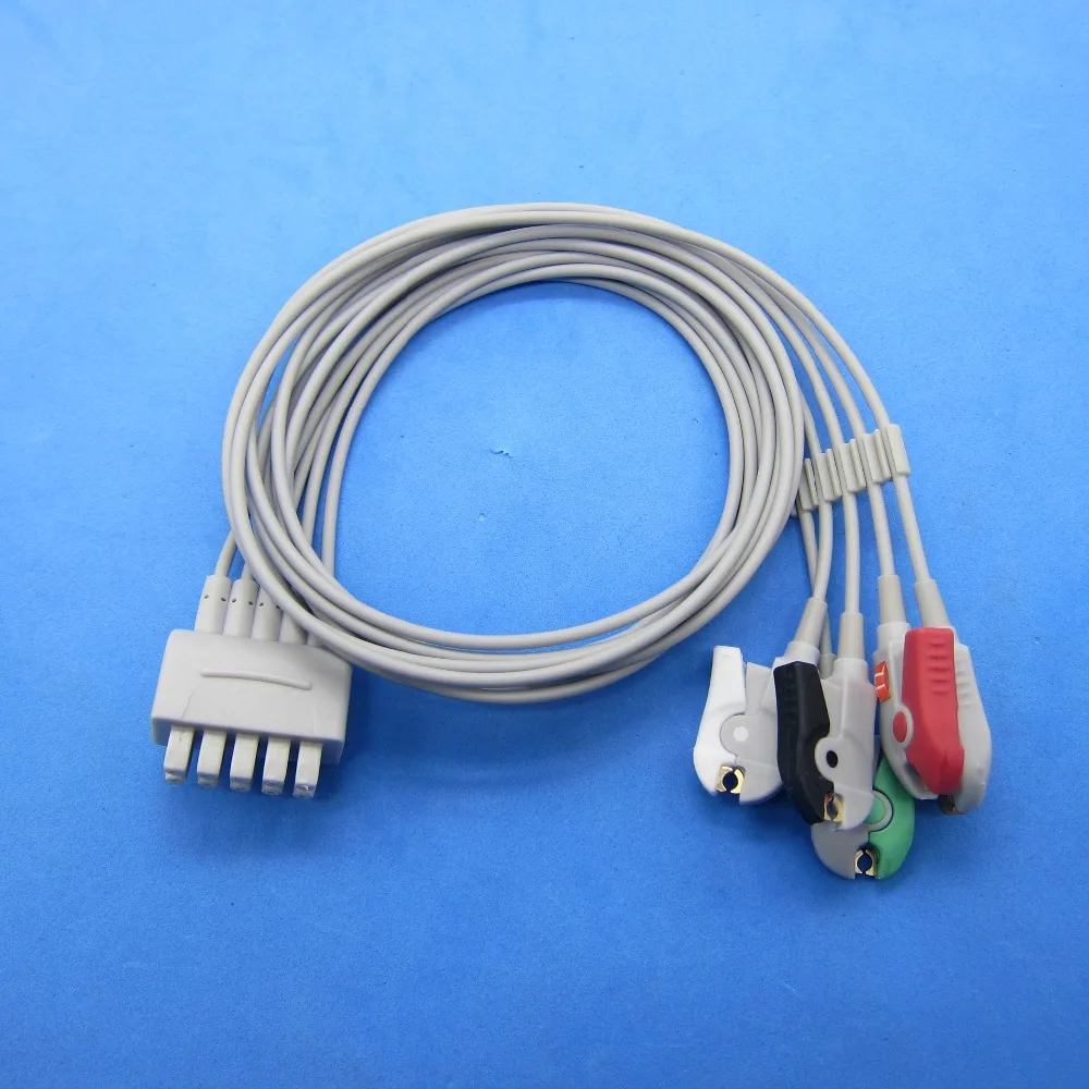 ecg cable 5 leads clip type comen ecg cable ecg leadwire