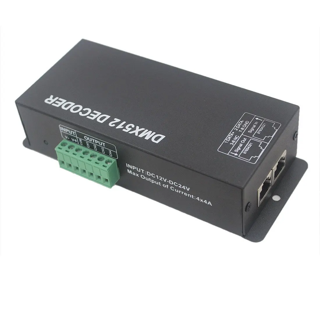 DMX 512 Decoder with Digital Display RGBW/RGB LED Decoder Controller for Tape Strip Light