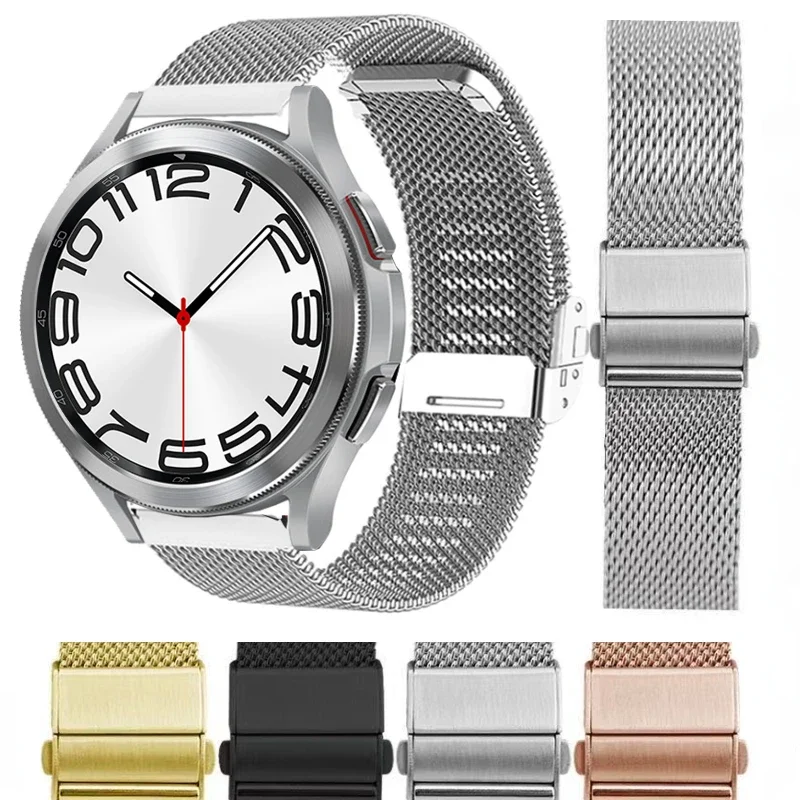 20mm 22mm Milanese Strap for Samsung Galaxy Watch 6/5/4 Huwei Watch 3/4/GT3/3 Pro Metal Bracelet Wristband for Watch 4 6 Classic