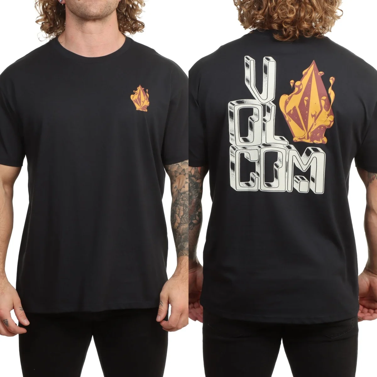 Seltenes Volcom Grafik-T-Shirt aus Baumwolle, Unisex, Sommer, kurzärmelig, modisches Marken-T-Shirt, luxuriöses, lässiges Vintage-T-Shirt – Detail 6