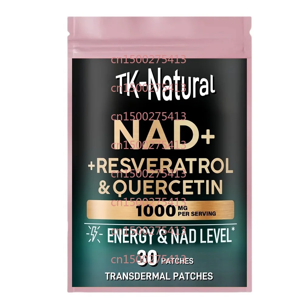 

30 патчей NAD+трансмические патчи с реавертролом и запросином — поддержка энергии, фокусировки, восстановления сотовой связи