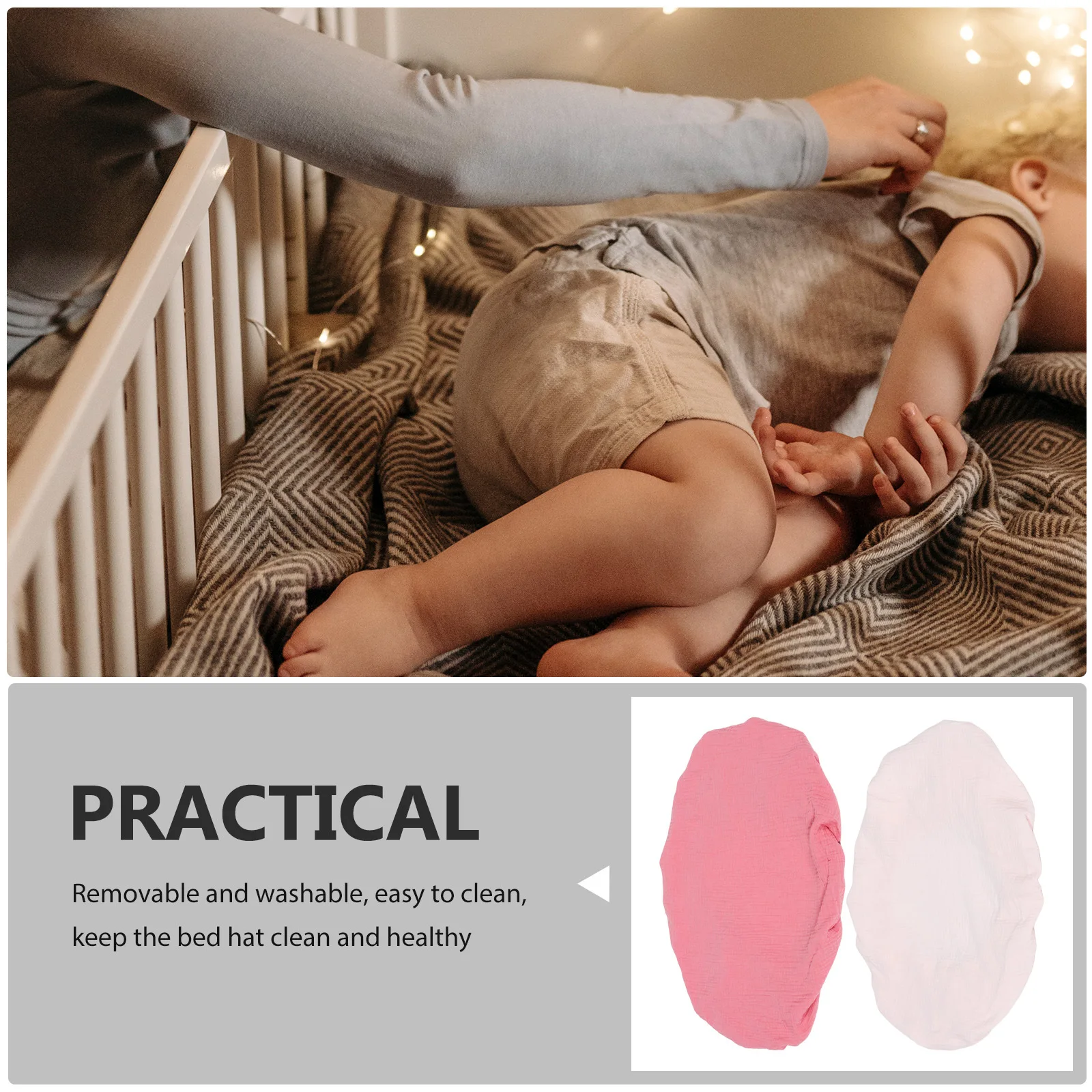 ผ้าคลุมเปลี่ยนผ้าอ้อมเด็ก 2 ชิ้น ผ้าฝ้ายนุ่ม ถอดซักได้ สำหรับเด็กชายและเด็กหญิง ผ้าคลุมที่นอนเปลเด็กอ่อน