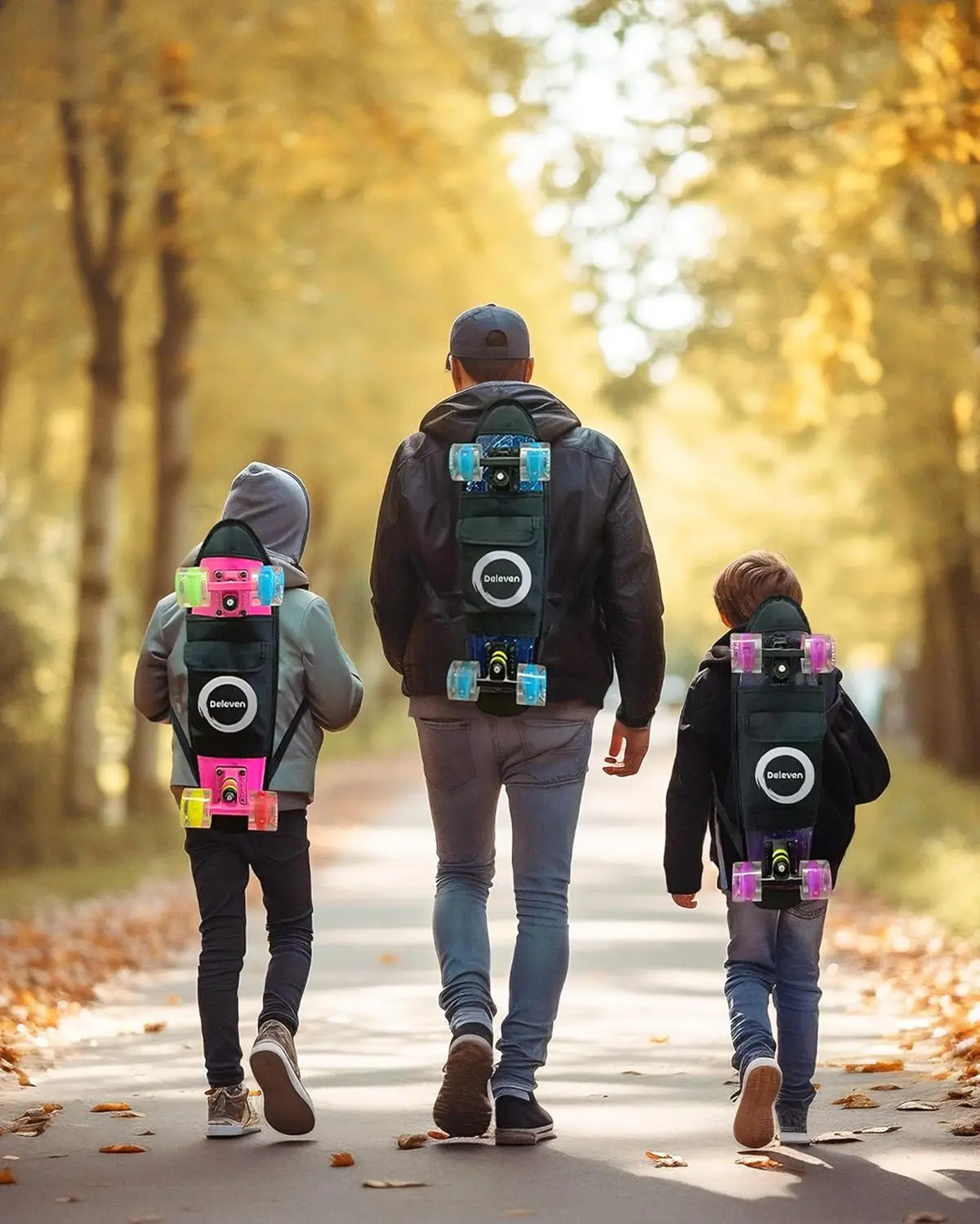 22" LED Skateboard with Tool, ABEC 7 Bearings - Mini Cruiser for Kids and Adults