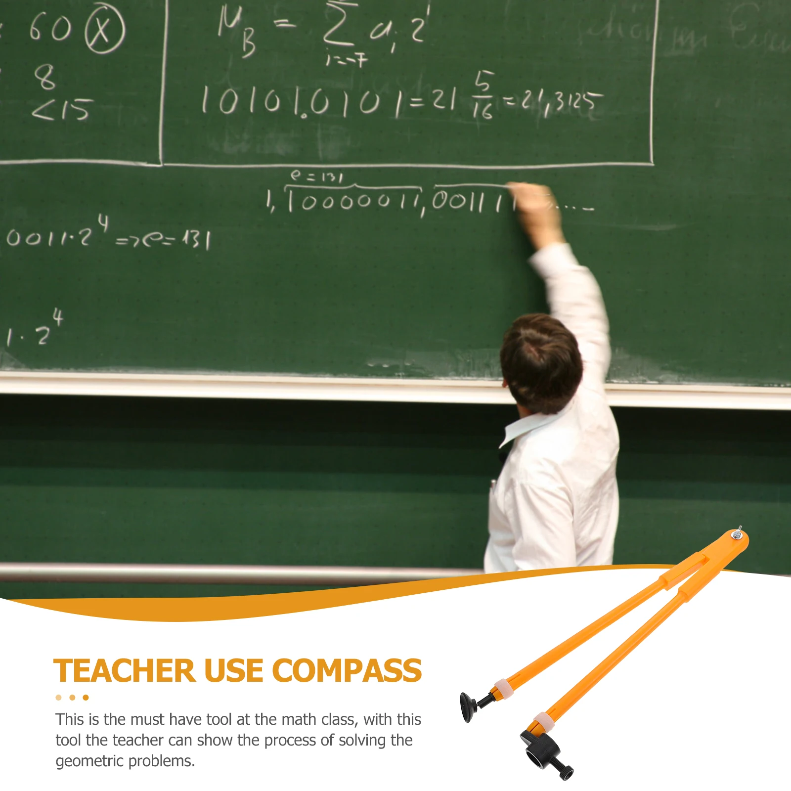 

Whiteboard Pencil Compass Large and Protractor Math Compasses with Chalk for Geometry Teacher Plastic Tools Teachers