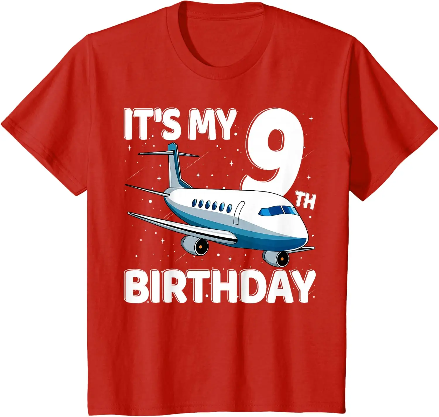 It's My 9th Birthday Airplane 9 Year Old Birthday Boy Girl T-Shirt Casual Cotton Kid Graphic T Shirts Camiseta Streetwear
