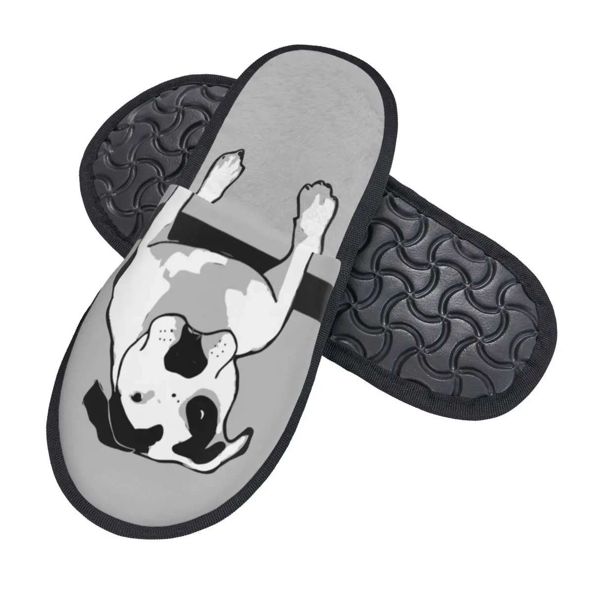 Cute Bull Terrier Dog House Slippers Women Cozy Memory Foam Pet Lover Slip On Spa Slipper Shoes