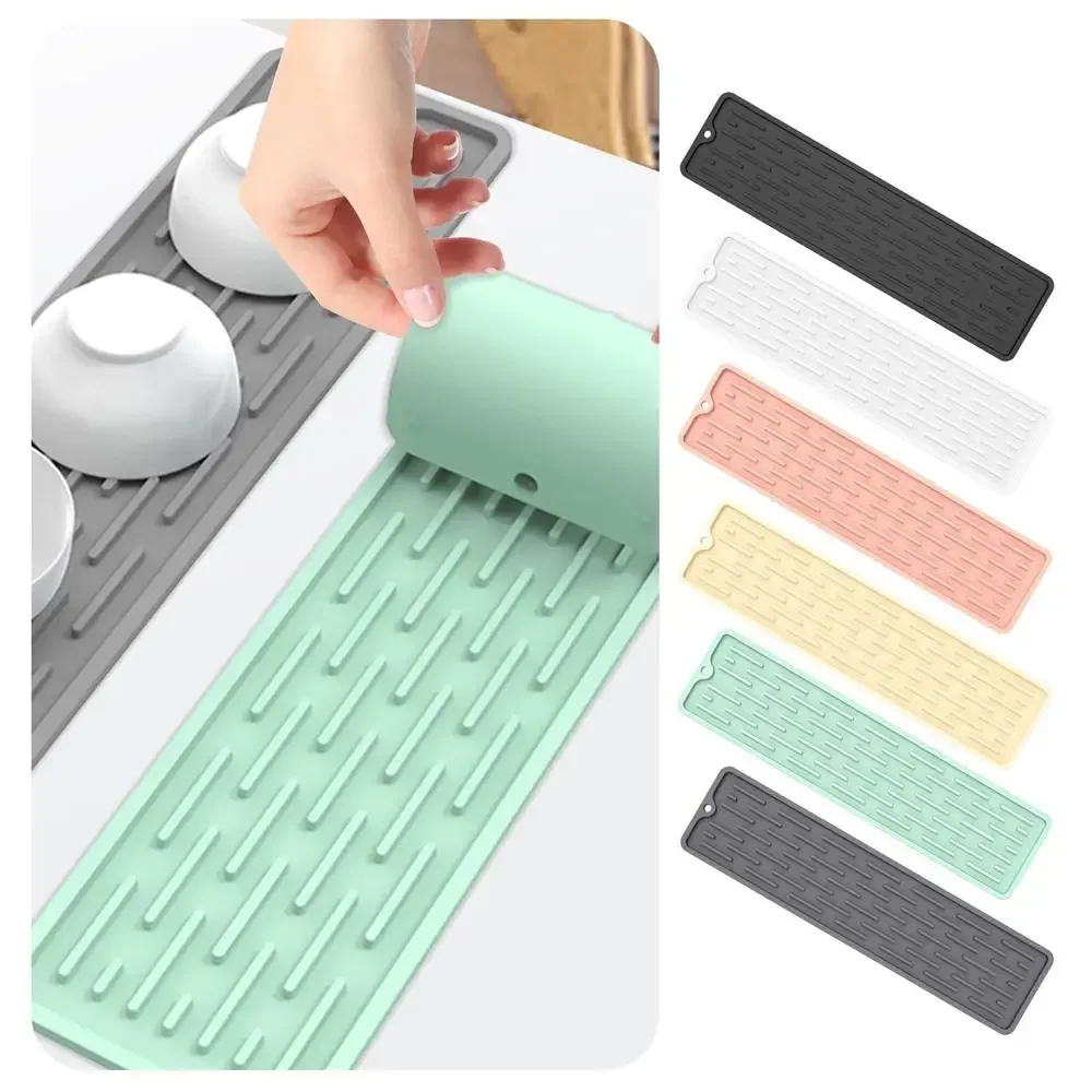 Silicone Faucet Water Catcher Mat Waterproof Non-slip Kitchen Sink Splash Guard Drip Protection Pad