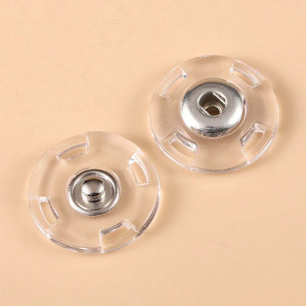 10Pcs Sewing Accessories Acrylic Fastener Round Transparent Press Stud DIY Invisible Snap Button