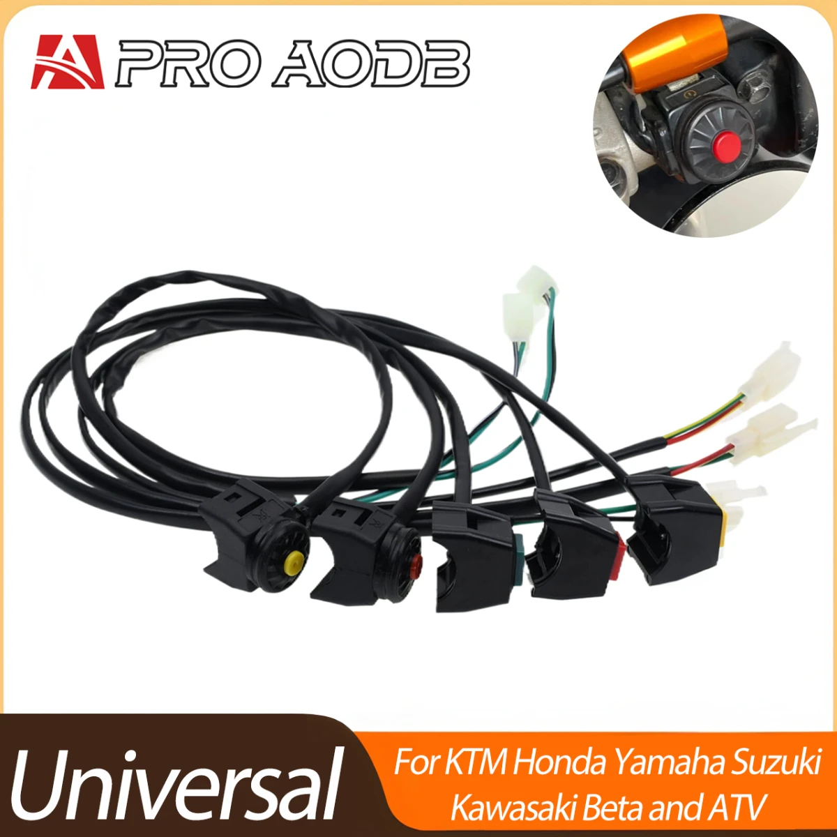 Compact Durable Handlebar Mount Kill Start Horn Switch Universal Fit Most7/8Inch Handlebar Motorcycles Ideal For Offroad ATV UTV