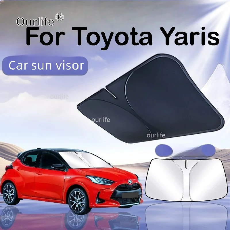 For Toyota Yaris  2026~2025 2020 2022 2023 2024 Car Sun Visor Front Windshield Sunshade Heat Insulation Summer Auto Accessories