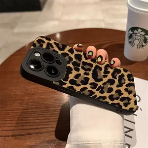 Leopardenmuster Mattes Schockdely -Hülle, weiche Silikonabdeckung für iPhone 15, 14, 11 Pro Max, 12, 13 Mini, X, XR, XS Max, 7, 8 Plus 10 Hauptverkäufe iPhone Dieselabdeckung - №5