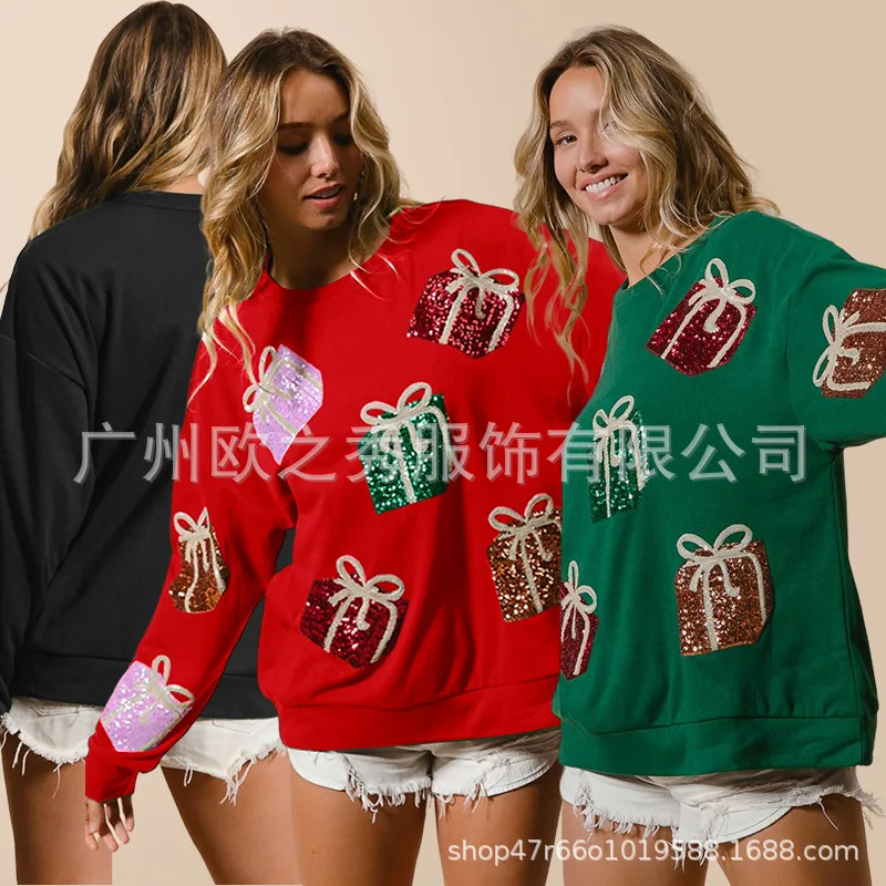 Spring Autumn Sequin Embroidery Hoodie Women's Sweatshirt Loose Long Sleeve Top Kawaii Trend Streetwear Hoodies Women