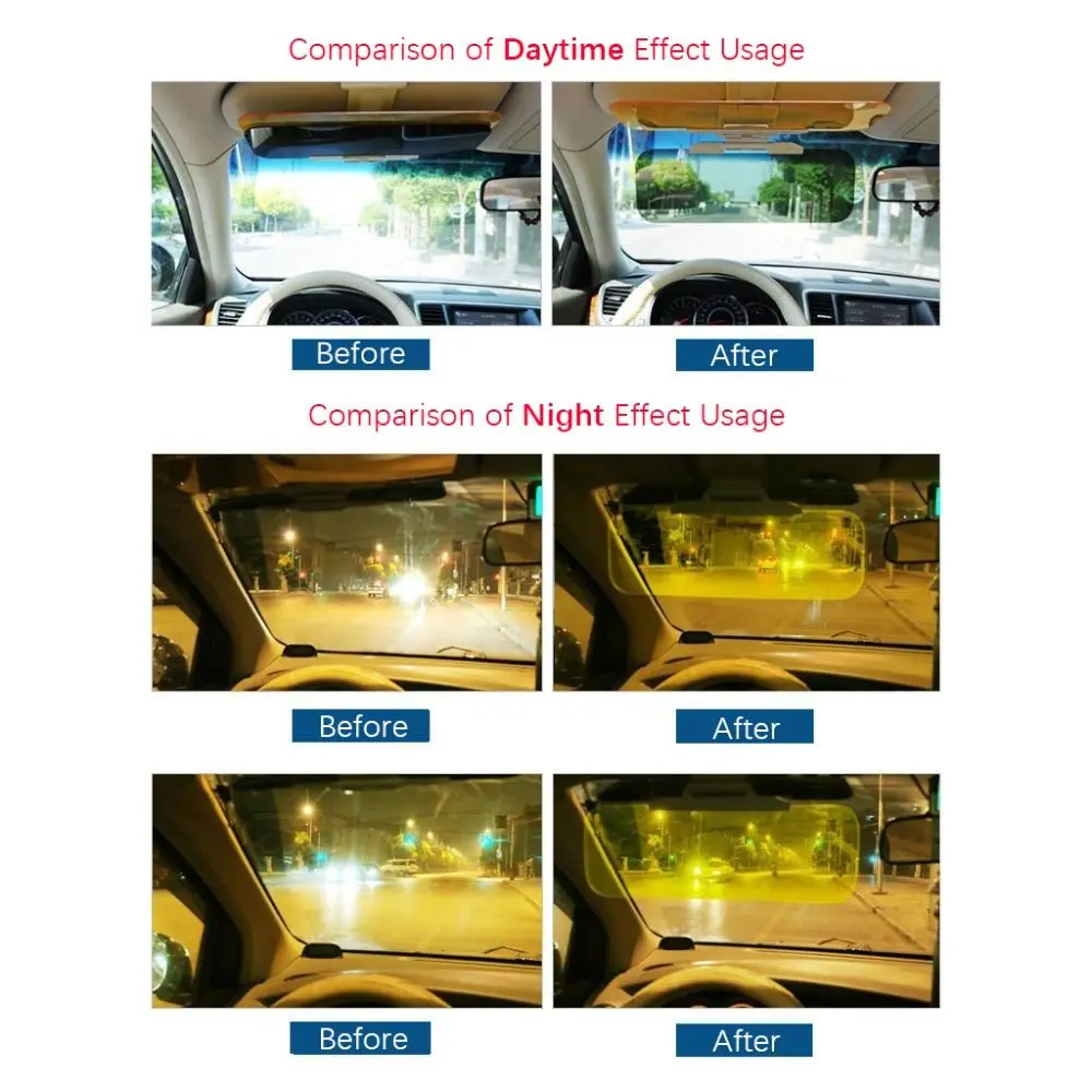 HD Night Vision Goggles Light Transmittance 81% Relieve Eye Strain Driver Eyewear Car Sunshade Car Vision Eyewear Night Driving