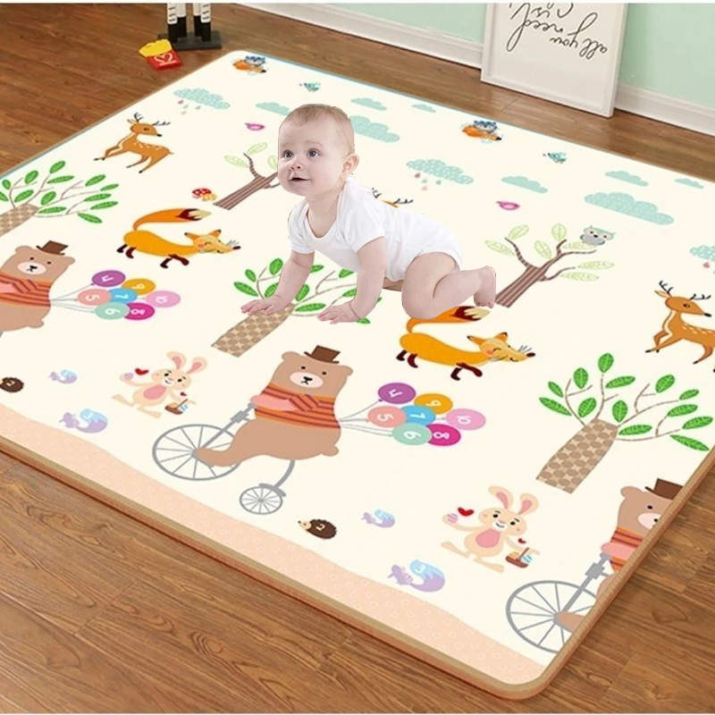 tapis bebe jeux tapis puzzle tapis d’eveil bebe tapis de jeu XPE – tapis de jeu pliant pour bébé, 180x150x1cm, tapis de développement pour chambre