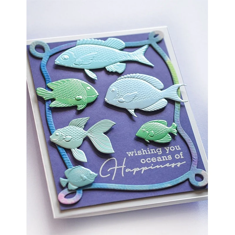 New 3d Embossed Folders Such As Fish, Flower Frames, Christmas Trees, Shells, And Easter Gemini Forest Leaf Bouquets - Used For