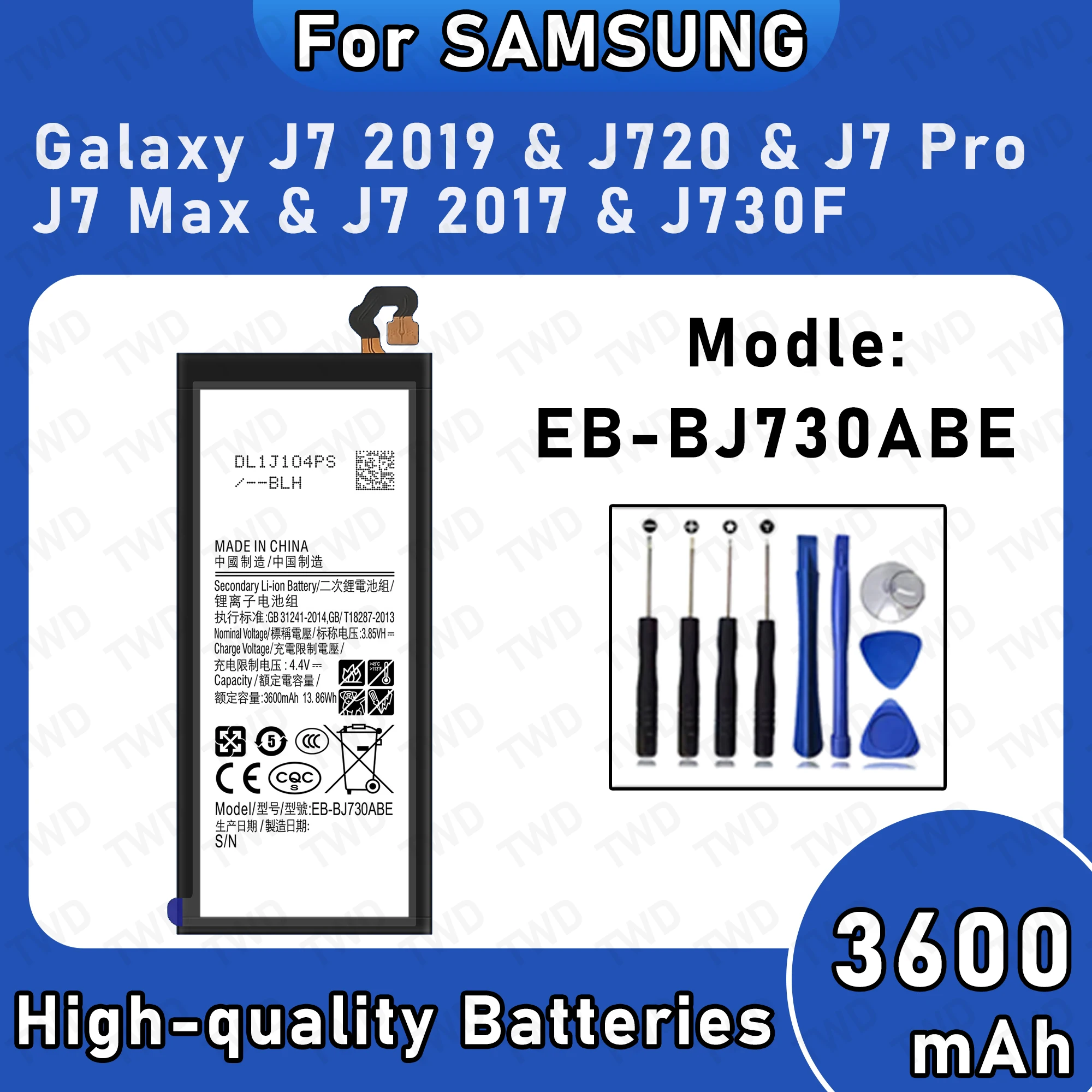 EB-BJ730ABE 3600mAh Large capacity Battery For Samsung Galaxy J7 2019 Batteries New High Quanlity+Free Tools