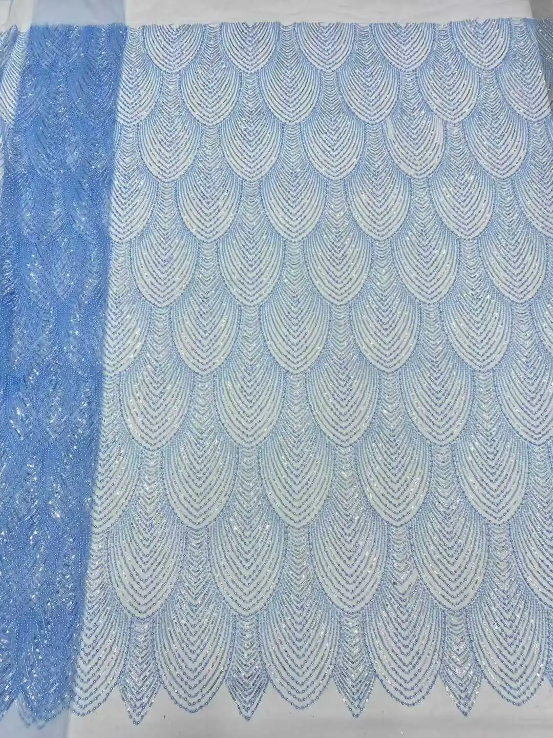 قماش دانتيل مطرز بالترتر الأفريقي الفاخر 2026 جودة عالية العريس النيجيري الزفاف الزفاف التطريز الفرنسية تول الخياطة (الوردي)