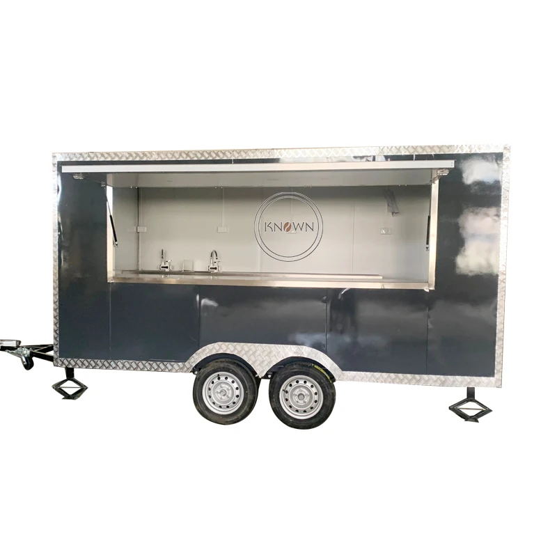 2023 13 ft Mobile Food Truck Dining Food Trailer For Europe Vendors Hotdog Food Cart Customized