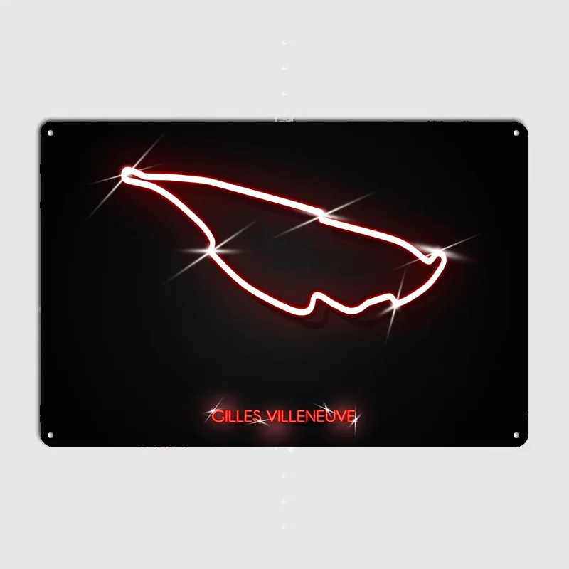 Circuit Gilles Villeneuve Poster Metal Wall Art Cave Garage Classic Painting Tin Sign Vintage Posters Room Decor Home Decoration