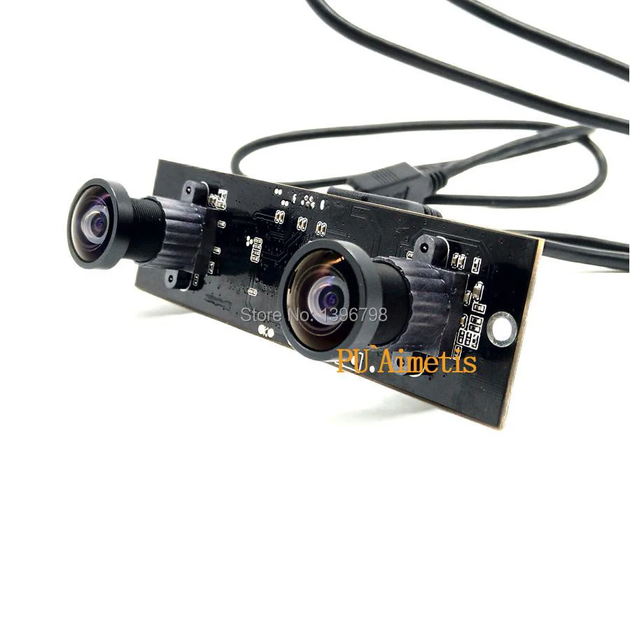PU`Aimetis 산업용 미니 카메라 듀얼 렌즈 3MP 2.1mm HD 2560*960P 300W픽셀 컴퓨터 30FPS USB 카메라 모듈 윈도우 리눅스용