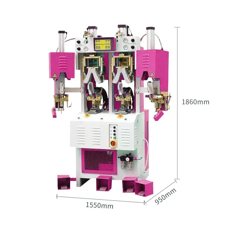Customized Quanyi double cold and hot heel setting shoe machine, heel shoe making machinery and equipment heel hot