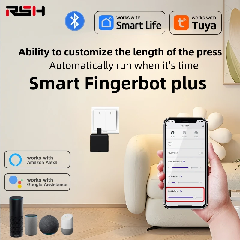 

Tuya Bluetooth Smart Fingerbot Plus Robot Smart Life App Remote Control Voice Control Via Alexa Google Assistant