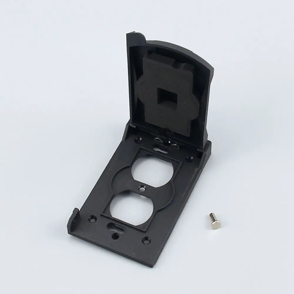 US Standard Wall Socket Protective Case Waterproof Flip Plate Cover For Electrical Switch Outlet Black Safety Guard Box