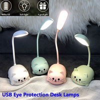 Led Colorful Night light Table Lamp Cartoon Cute Pet Cat Light Usb Child Eye Protection Warm White Desk Lamp LED Reading Light